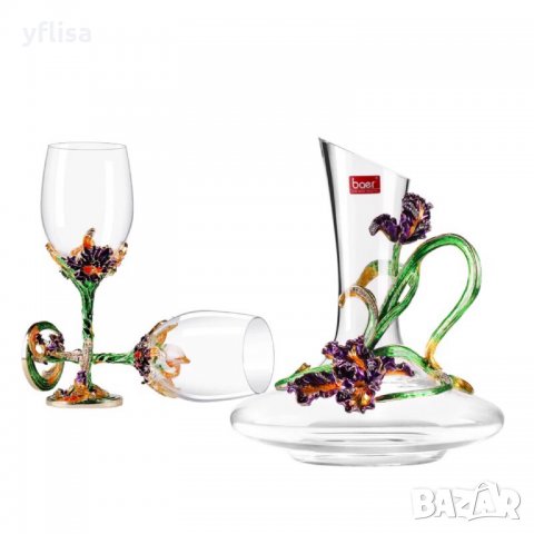 Луксозен сервиз за вино с декантер, снимка 4 - Подаръци за сватба - 25725360