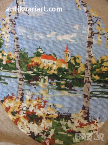 19 век Стари Ръчно Шити Гоблени 2 броя Загреб, снимка 3 - Антикварни и старинни предмети - 25417510