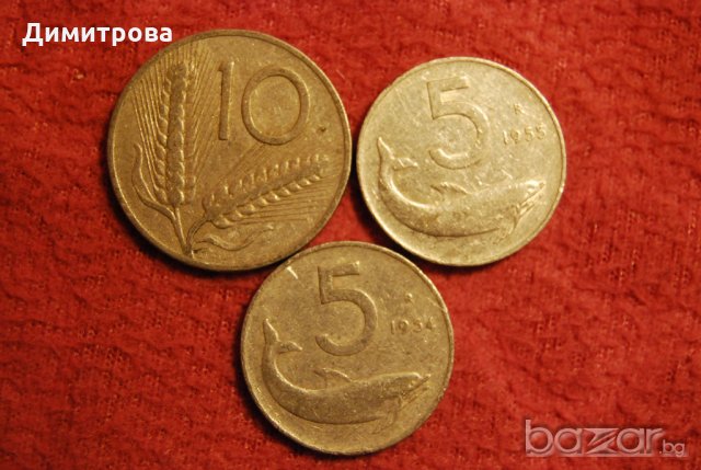 Лот Италия 5 центими 1954.1955.10 центими 