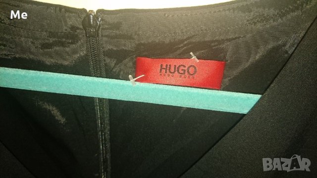 HUGO BOSS Дамска черна рокля  Л 40 НОВА, снимка 3 - Рокли - 23239610