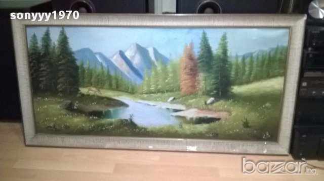 F.maius.-69 огромна испанска картина 131/66см-внос канарите, снимка 7 - Антикварни и старинни предмети - 16062521