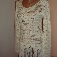 POINT, Ефектна Блуза с ресни, Размер S. Код 341, снимка 2 - Блузи с дълъг ръкав и пуловери - 23165446