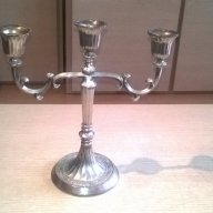 ретро свещник-made in hong kong-silver plated-26х25х12см-внос швеицария, снимка 3 - Антикварни и старинни предмети - 18346050