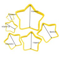 пластмасови резци форми звезда звезди елха 6 бр украса бисквитки сладки тесто с фондан резец форма , снимка 3 - Форми - 16177801