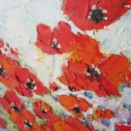 Макове, червени цветя... Мима / Art by MiMa, kartina, painting картина ___60, снимка 4 - Картини - 14454701