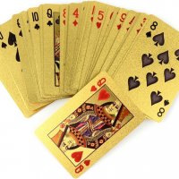 Тесте златни карти за игра с 24 карата златно покритие-пластик, снимка 4 - Карти за игра - 25658565