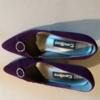Дам.обувки-/изк.велур/-№38-цвят-тъм.лилави. Закупени от Италия., снимка 14 - Дамски обувки на ток - 22385893
