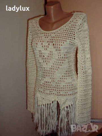 POINT, Ефектна Блуза с ресни, Размер S. Код 341, снимка 2 - Блузи с дълъг ръкав и пуловери - 23165446