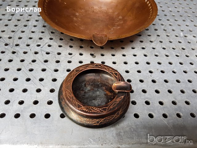 Меден пепелник, снимка 6 - Антикварни и старинни предмети - 18403011