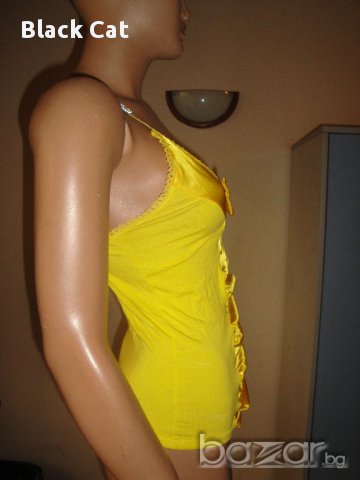 Нов изящен жълт дамски топ / потник, дамско бюстие, корсет, дамска блуза / тениска без ръкави, ръкав, снимка 2 - Корсети, бюстиета, топове - 9015436