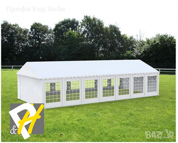 Професионална шатра 6x14м, PVC 500г/м2 - бяла, снимка 2 - Градински мебели, декорация  - 22630208