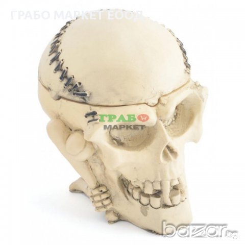 Сувенирен пепелник - човешки череп с формата на топка, снимка 2 - Подаръци за мъже - 15753781