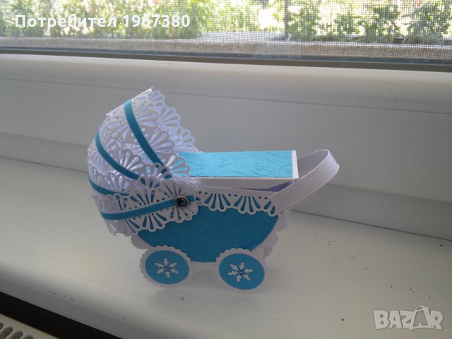 Бебешка количка-кутийка, снимка 10 - Подаръци за кръщене - 23454040
