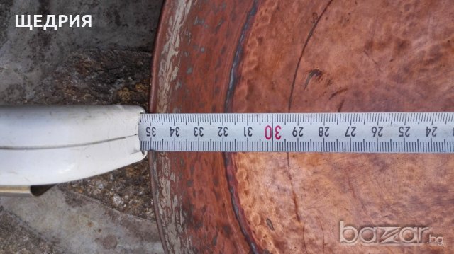 Стара кована медна бакърена тава., снимка 6 - Антикварни и старинни предмети - 20516220