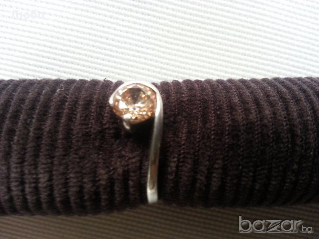 Сребърен дамски пръстен, гривна, синджирче с кристално сърце със сребърен обков, снимка 8 - Пръстени - 17658940