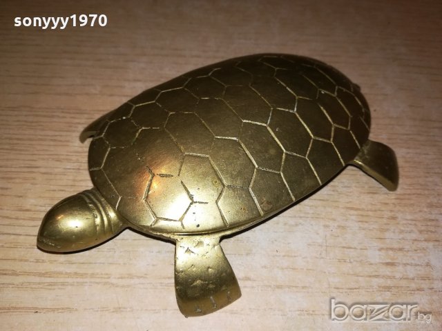 антика костенурка-ретро колекция-мед/месинг-внос франция, снимка 2 - Колекции - 21303331