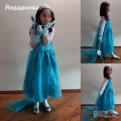 Детски рокли на Елза и Ана от "Замръзналото кралство" с подарък жезъл , снимка 3 - Детски рокли и поли - 21690273
