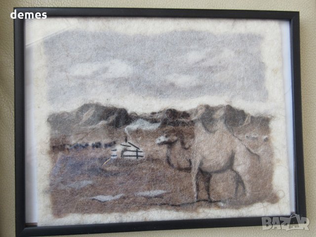 Традиционна картина от филц - Монголия , снимка 4 - Картини - 24433161