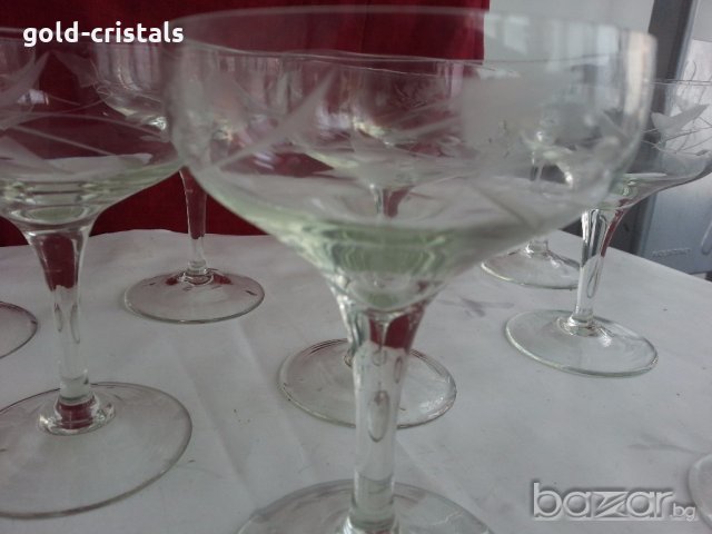 стъклени чаши гравирани, снимка 13 - Антикварни и старинни предмети - 19581310