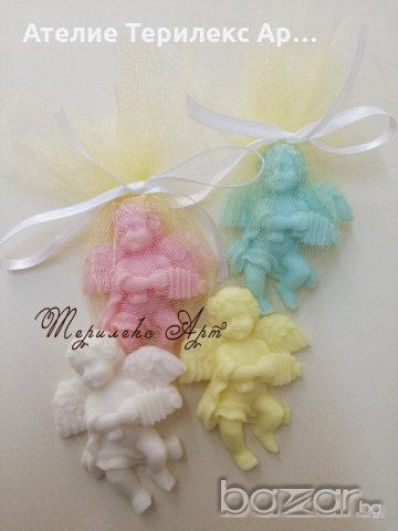 Ангелче с хармоника-ароматни сапуни-подаръци за гости на кръщене, снимка 2 - Кетъринг - 20767521