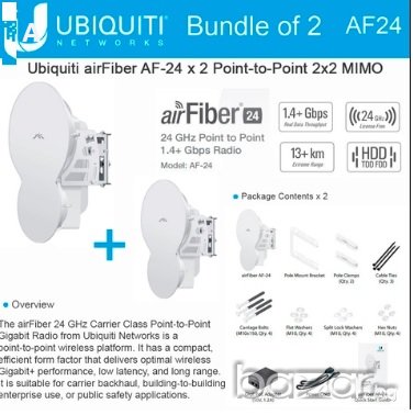Ubiquiti 24 GHz Point-to-Point 1.4+ Gbps World, снимка 2 - Рутери - 20841463