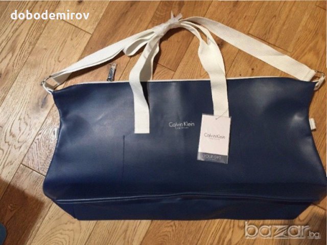 Нова голяма спортна кожена чанта/сак CALVIN KLEIN parfums, оригинал, снимка 6 - Чанти - 19167780