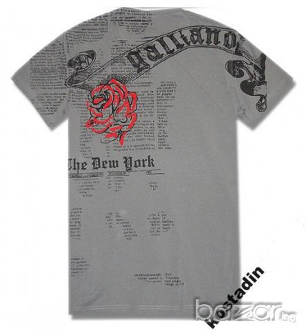 JOHN GALLIANO STUDDED ROSE PRINT Мъжка Тениска size 46 (S), снимка 3 - Тениски - 6449583