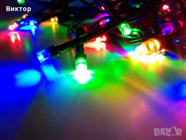 Комплект от 50 диодни многоцветни/ едноцветни лампички и соларно зарядно, снимка 3 - Градински мебели, декорация  - 23547959