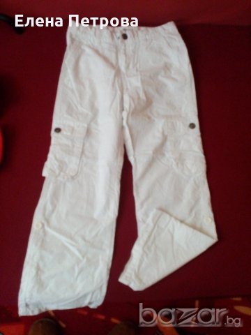 Нов бял панталон размер 132, снимка 1 - Детски панталони и дънки - 20966166