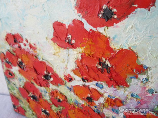 Макове, червени цветя... Мима / Art by MiMa, kartina, painting картина ___60, снимка 4 - Картини - 14454701