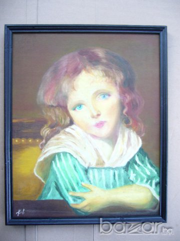 Стара картина - маслени бои на фазер, снимка 3 - Картини - 16158768