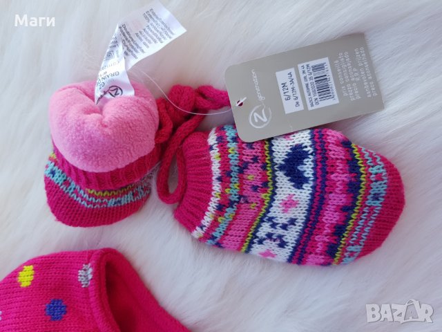 Бебешка зимна шапка 0-6 месеца - НОВА, снимка 5 - Други - 23479874