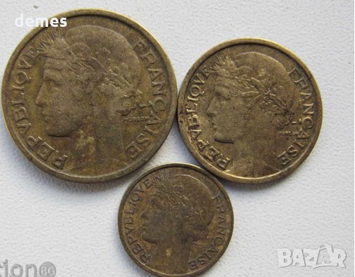  Сет 1, 2 франка и 50 сантима- 1937г., Франция, 202 D, снимка 3 - Нумизматика и бонистика - 23987534