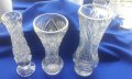 Кристални вазички 3 различни, снимка 1 - Вази - 25646032