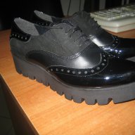 НАМАЛЕНИЕ-Дамски обувки естествена кожа/естествен лак черни, снимка 1 - Дамски обувки на ток - 17610322