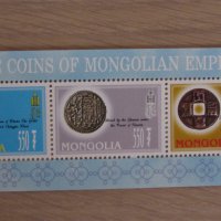 Монети на Монголската империя-блок марки, 2006, Монголия, снимка 5 - Филателия - 24261924