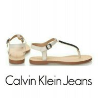 ПРОМО 🍊 CALVIN KLEIN 40 номер 🍊 Дамски сандали от естествена кожа с камъни нови с кутия, снимка 2 - Сандали - 15016482