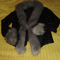 черно кожено дамско яке, снимка 2 - Якета - 24443955