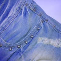 29 размер Къси дънкови панталонки Vivian, сини – 29 размер, снимка 4 - Къси панталони и бермуди - 25032761