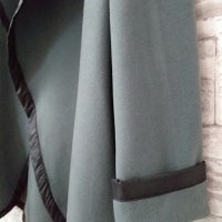 красива вълнена жилетка в сиво с кожени елементи, снимка 6 - Палта, манта - 24938386