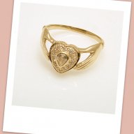 златен пръстен, годежен, РЪЦЕ ДЪРЖАТ СЪРЦЕ - 2.05 грама, размер 53 , снимка 3 - Пръстени - 17294606