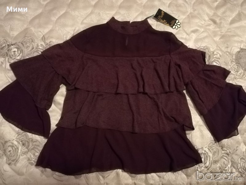 Нова блуза на воали цвят бордо, снимка 1