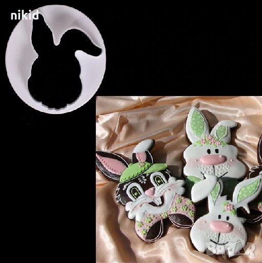 Заек пластмасов резец форма украса сладки бисквитки торта фондан тесто и др, снимка 1