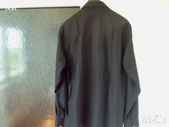 мъжка черна риза с дълъг ръкав- T43/44, снимка 4 - Ризи - 26149390