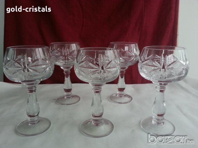 кристални чаши Моника ромб, снимка 8 - Антикварни и старинни предмети - 20839863