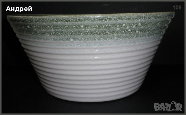 Голяма керамична фруктиера-оцветена в зелено-бяло, снимка 5 - Декорация за дома - 23140866