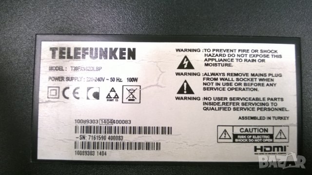 TELEFUNKEN - T39FX182DLBP, снимка 2 - Части и Платки - 23531121