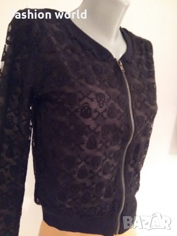 Черна дантелена жилетка, снимка 4 - Жилетки - 23510123