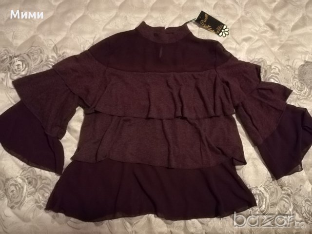 Нова блуза на воали цвят бордо, снимка 1