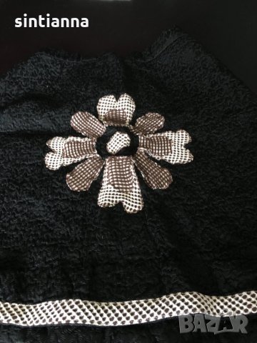 Черна пола с цвете , снимка 3 - Поли - 24953187